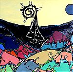  Πίνακας Ζωγραφικής "Τα Καστράκια" με ακριλικά χρώματα, Σπυριδούλας Δημοβασίλη, 1