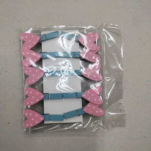 Craft clothespins with heart designs set of 10, 4.5 cm new