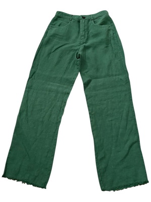 Green linen pant XS