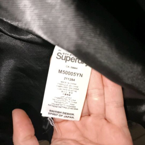 Superdry men's trench coat L like new, black cotton
