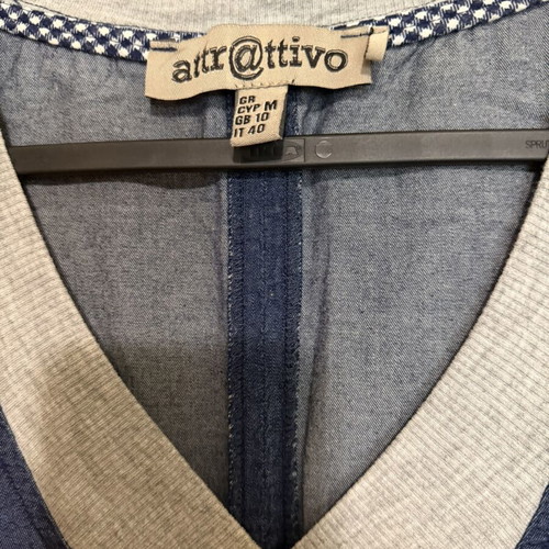 Attrattivo dress size M like new, thin blue denim, chic above knee