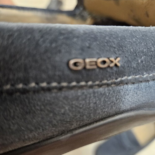 Geox men's suede loafers used, grey, size 43, leather insole