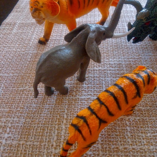 Set of dinosaur and wild animal figures like new