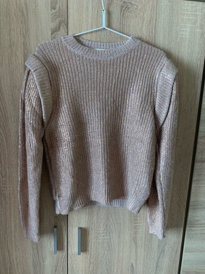 Knitted sweater new pink metallic