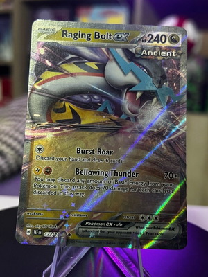 Raging Bolt Ex Pokemon card like new TEF 123/162