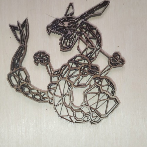 Wooden Rayquaza decorative art, custom order