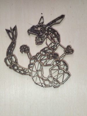 Wooden Rayquaza decorative art, custom order