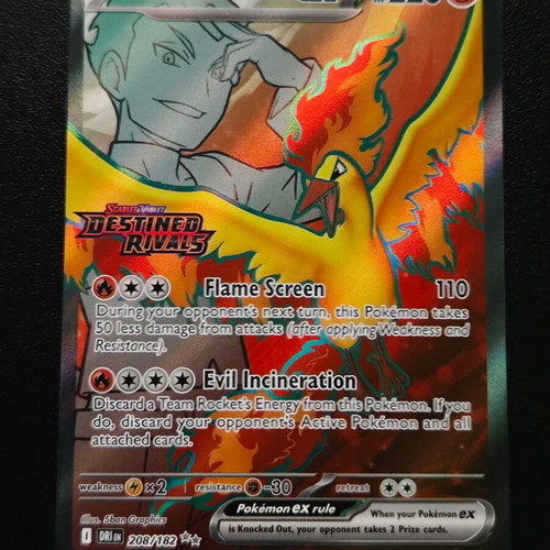 Pokemon Team Rocket's Moltres ex 208/182 from Destined Rivals: Additionals 2025 new