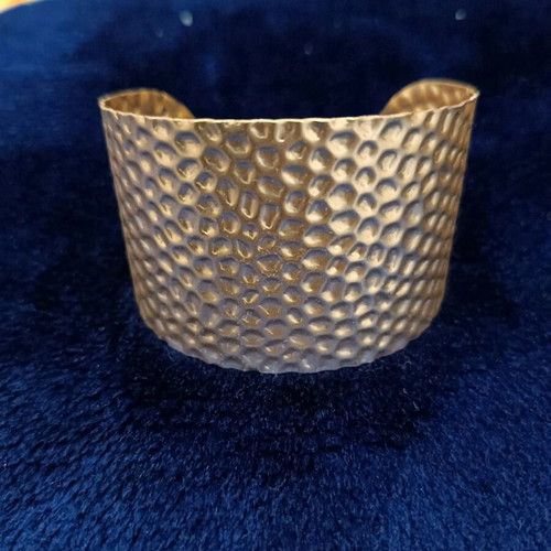 Bracelet new hammered steel gold color