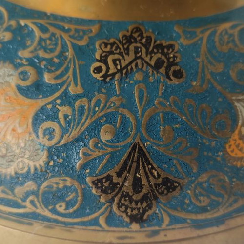 Bronze handmade decorative bowl used from India with peacock design