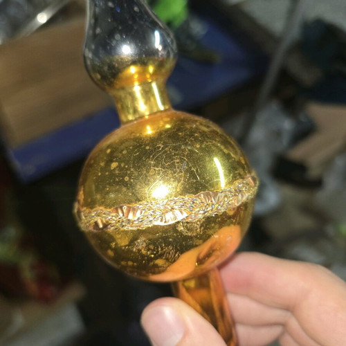 Glass gold tree topper used with designs, broken