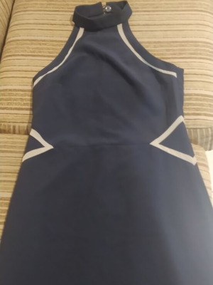 Women's dress size S, blue and beige