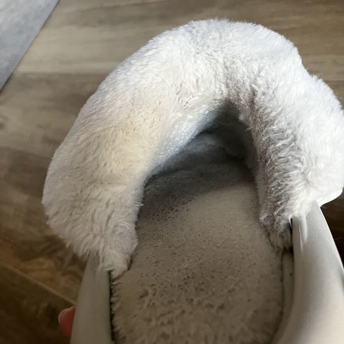 Shark slippers with removable fur lining used, size 38-39, grey