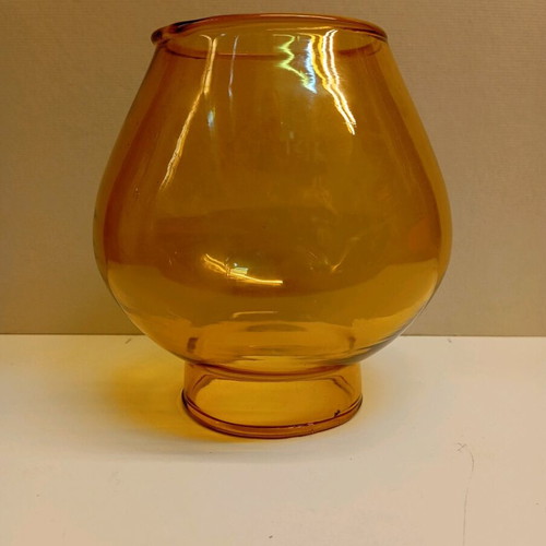 Vintage Amber Lamp Glass Shade handmade, like new