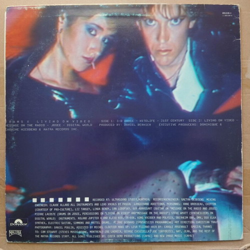 Trans-X Living On Video LP used, electronic