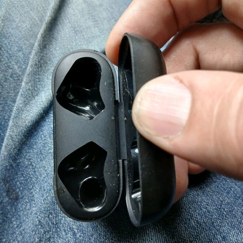 Mobile phone earphones like new with case and charging cable