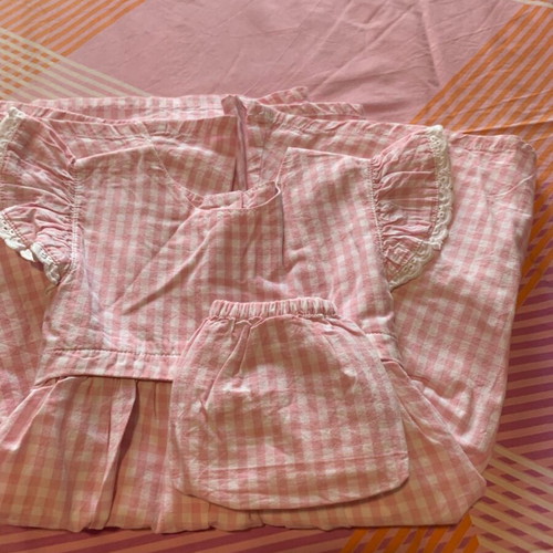Mothercare dress 12-18 months like new with diaper cover pink-white