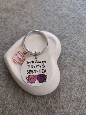 Besties keychain new, silver