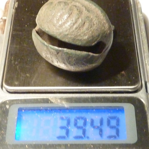 Antique bronze bell used, horse tack rattle