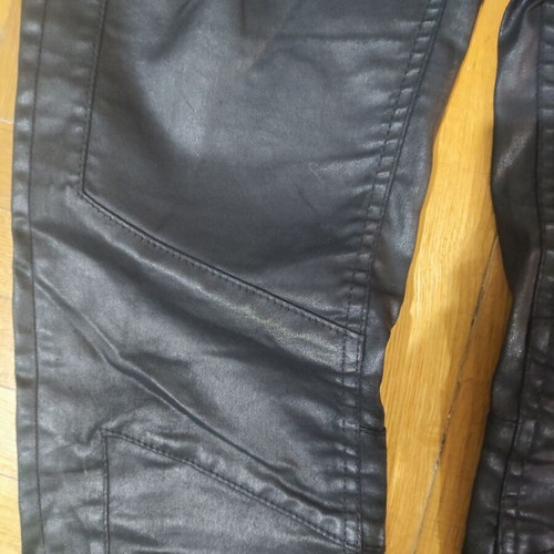 Drykorn Black Shiny Cotton Motorcycle Style Pants Size L New