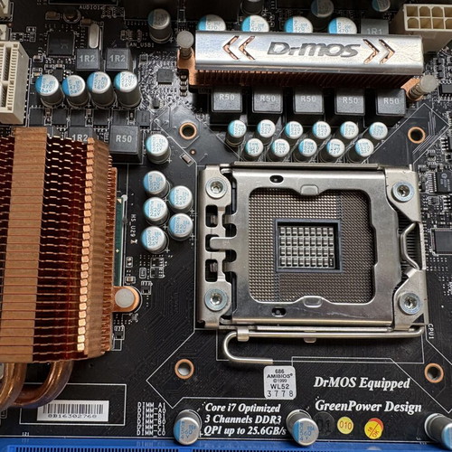 MSI X58 Platinum motherboard used, LGA 1366 DDR3 with I/O shield