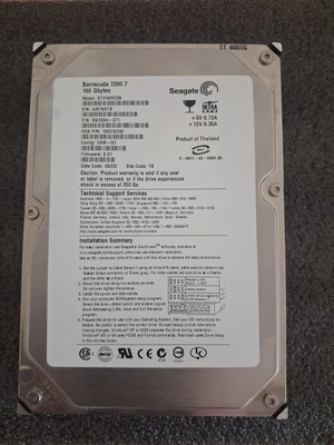 Seagate Barracuda ST3160023A 160GB IDE hard drive like new with Ultra ATA cable