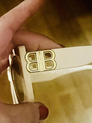 Italian beige sunglasses with gold detail