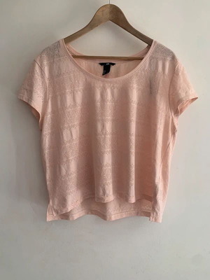 H&M blouse size M used, beige and pink