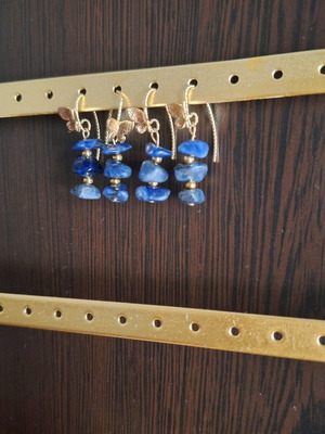 Handmade earrings with butterfly design and sodalite stones made to order