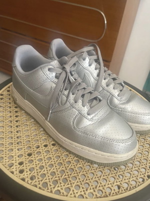 Nike Airforce 1 sneakers, silver, size 41