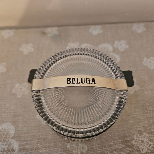 Beluga glass bowl container for caviar new