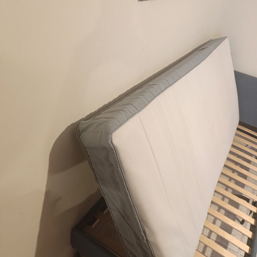 Ramsta bed 90 x 200 cm like new, blue with wooden slats