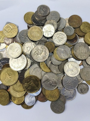 Λοτ ξένων και ελληνικών νομισμάτων μεταχειρισμένο, ένα κιλό