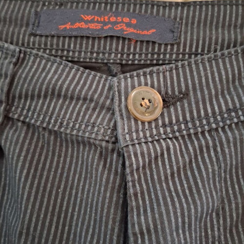 Men's Bermuda shorts used, dark blue striped, size M