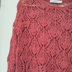 Zara knitted pullover in burned orange red, size M