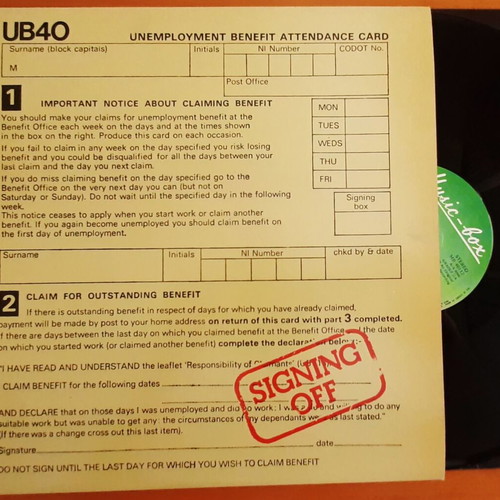 UB40 Signing Off Music-Box vinyl like new, authentic Greek reissue