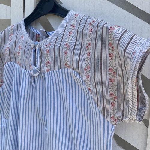 Zara top like new, mixed fabrics, striped bottom, size 164 cm