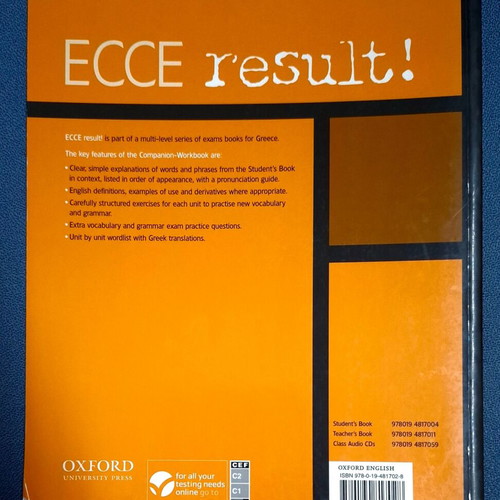 ECCE Result! - Companion-Workbook like new, English
