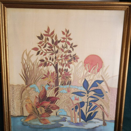 Painting used with wooden frame