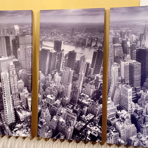 Canvas frames Manhattan skyscrapers set of 3, new
