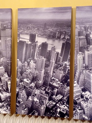 Canvas frames Manhattan skyscrapers set of 3, new