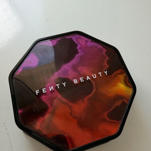 Fenty Beauty blush highlighter used, peach coral orange shimmer