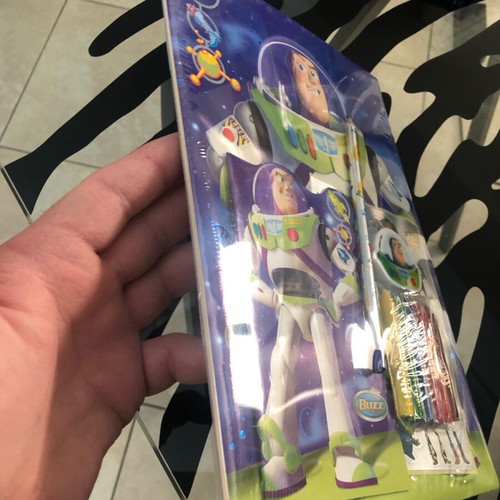 Toy Story 2 Buzz Lightyear set with sketchbook, notebook, crayons, pencil, eraser and stickers new vintage