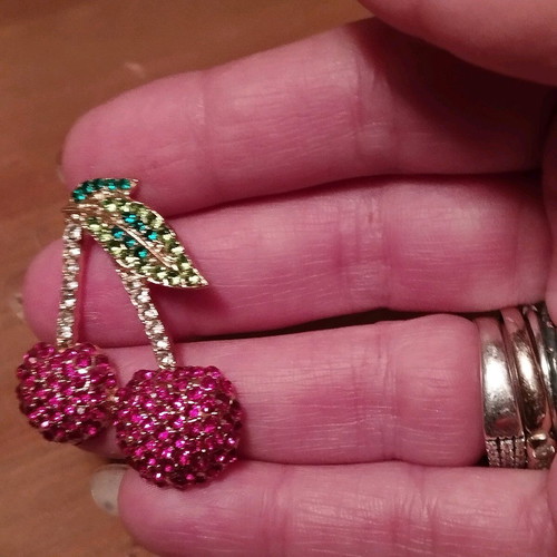 Cherry earrings shiny new