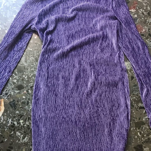 Velvet fitted dress, purple, backless, like new, H&M