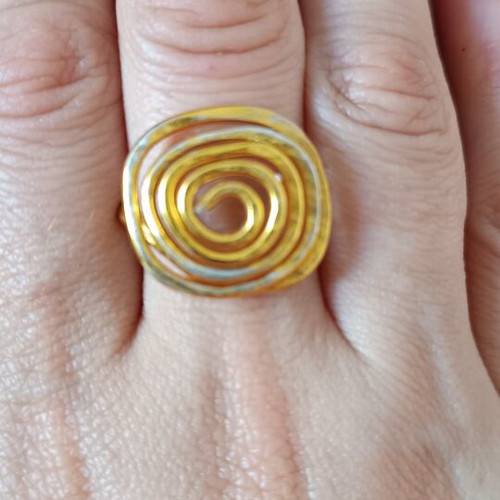 Two-tone ring handmade from scratch, adjustable, gold and silver