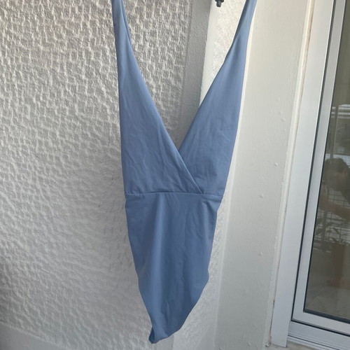 Zara one-piece swimsuit light blue size L new