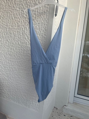 Zara one-piece swimsuit light blue size L new