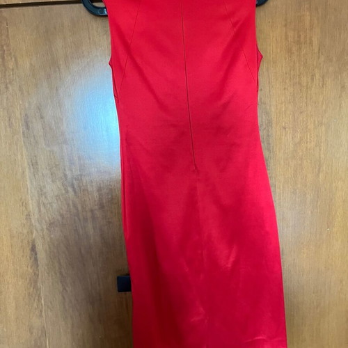 Satin elastic dress set with short jacket used, red