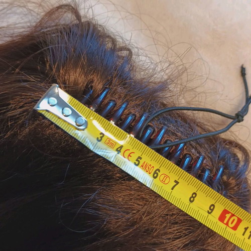 Hair extensions with clippers used, 48cm chocolate brown